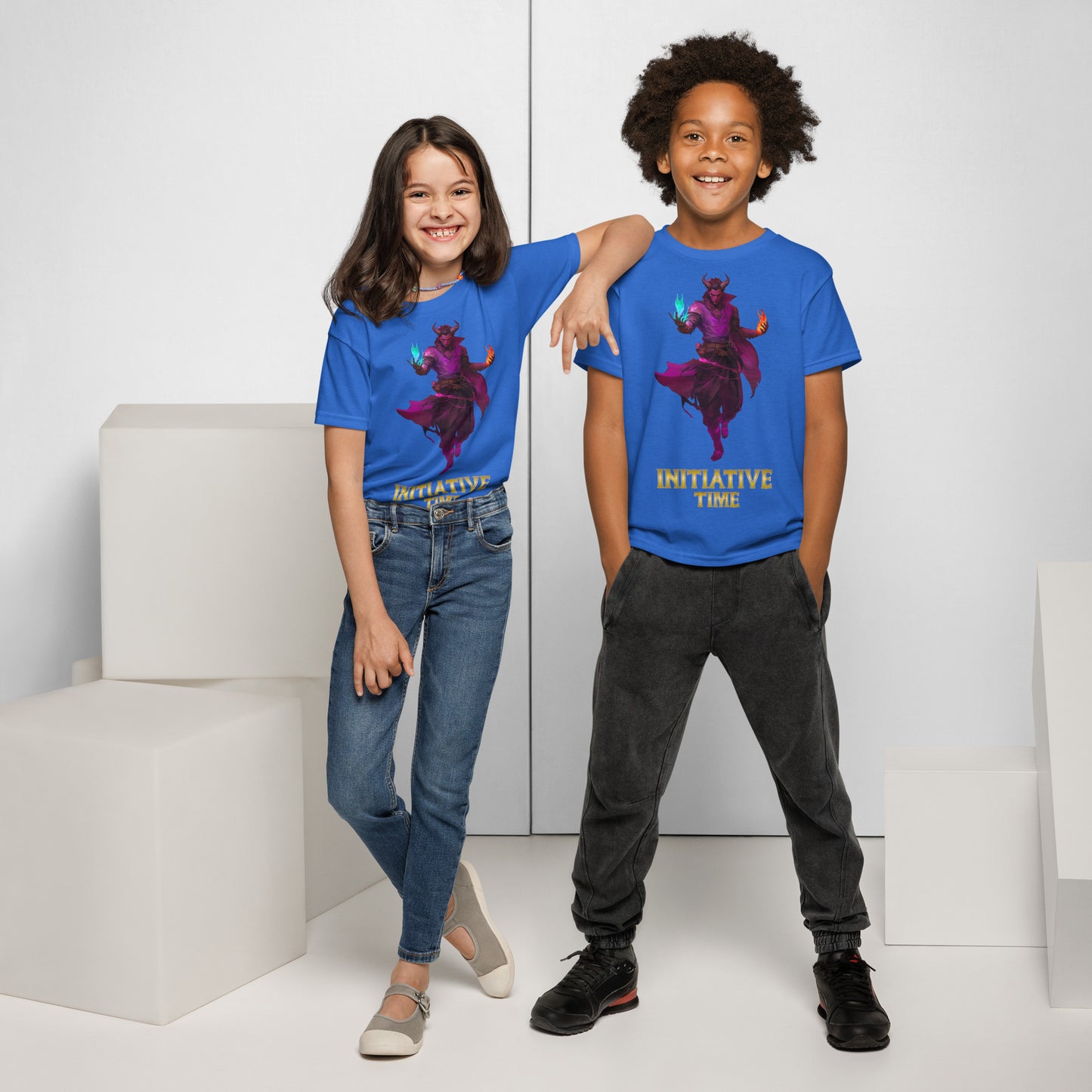 Initiative Time Human Tiefling Youth T-Shirt - DnD RPG Merchandise - Backspindle Games