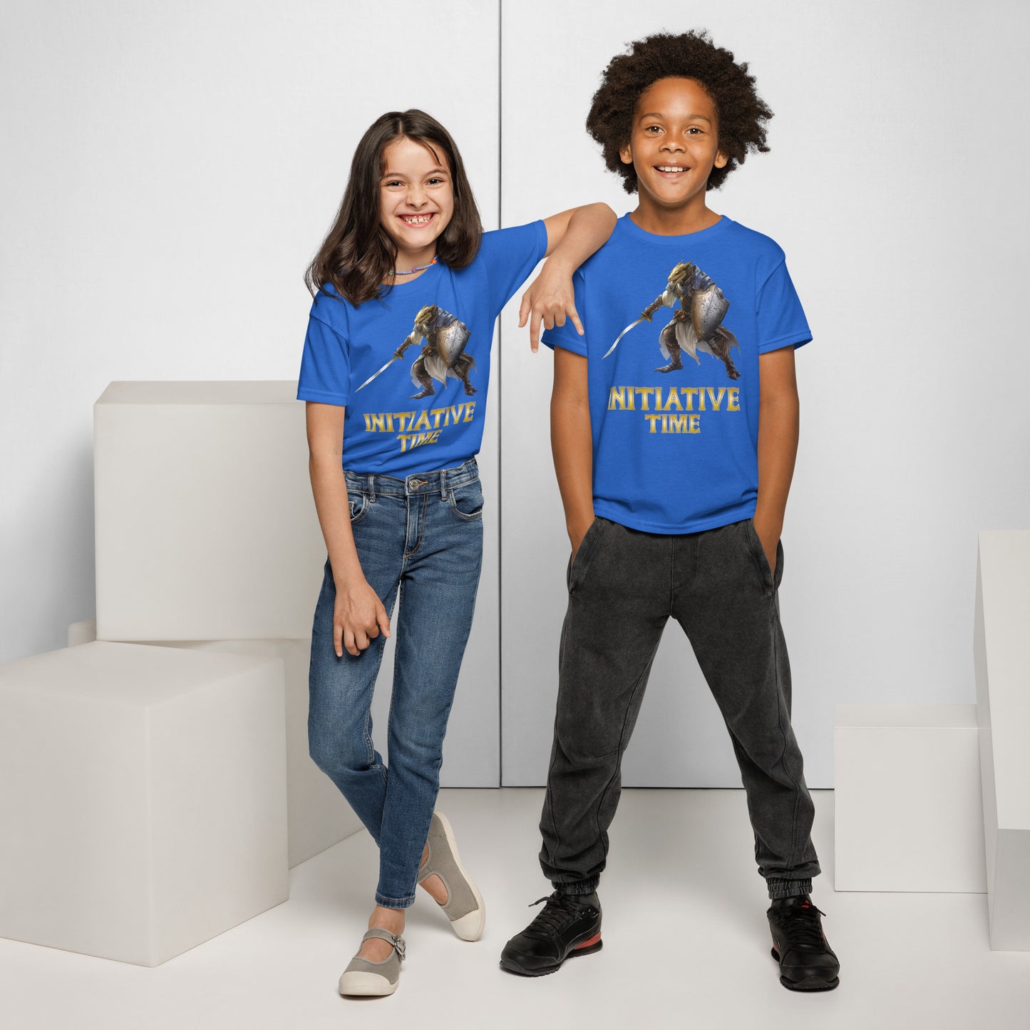 Initiative Time Dragonborn Paladin Youth T-Shirt - DnD RPG Merchandise - Backspindle Games