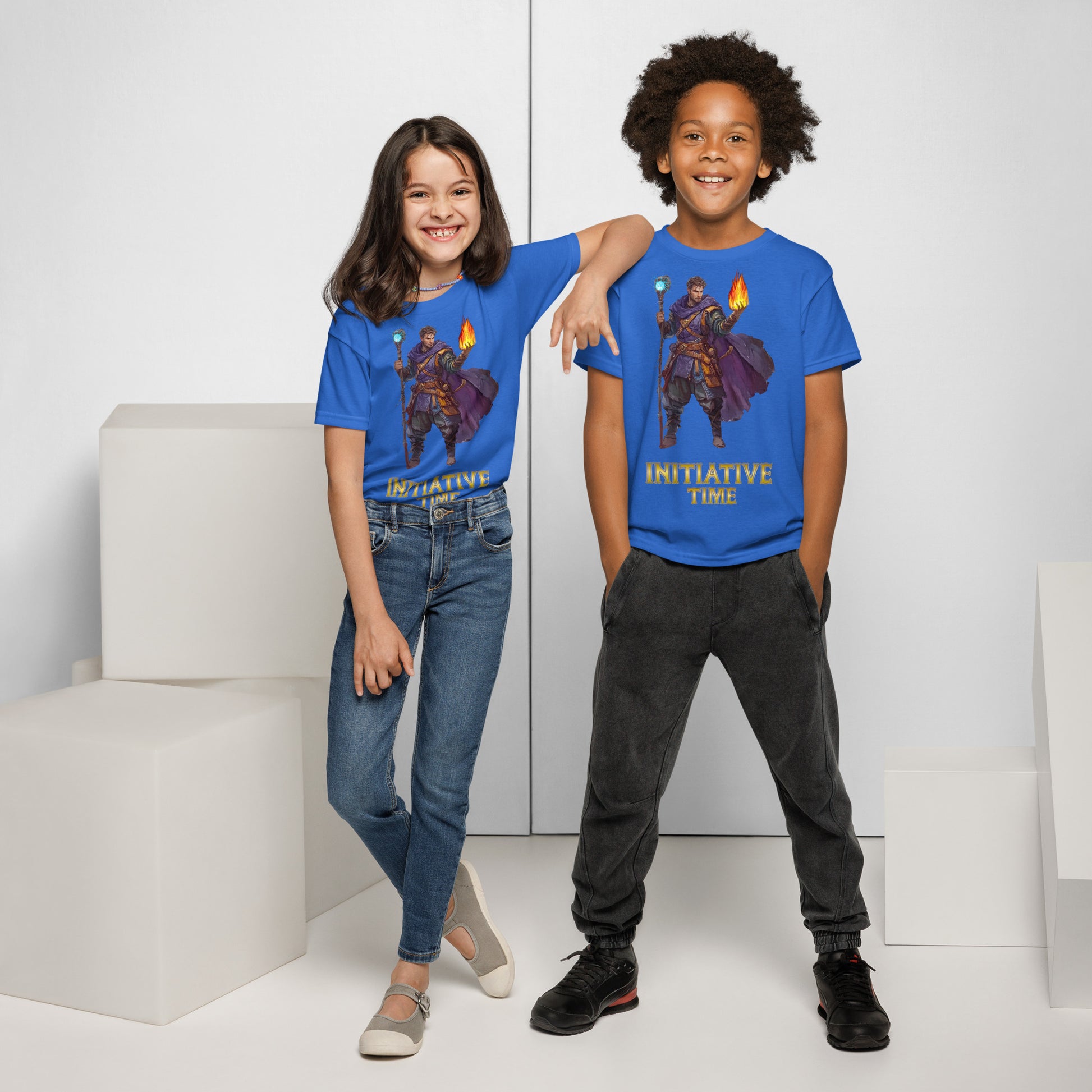 Initiative Time Human Sorcerer Youth T-Shirt - DnD RPG Merchandise - Backspindle Games