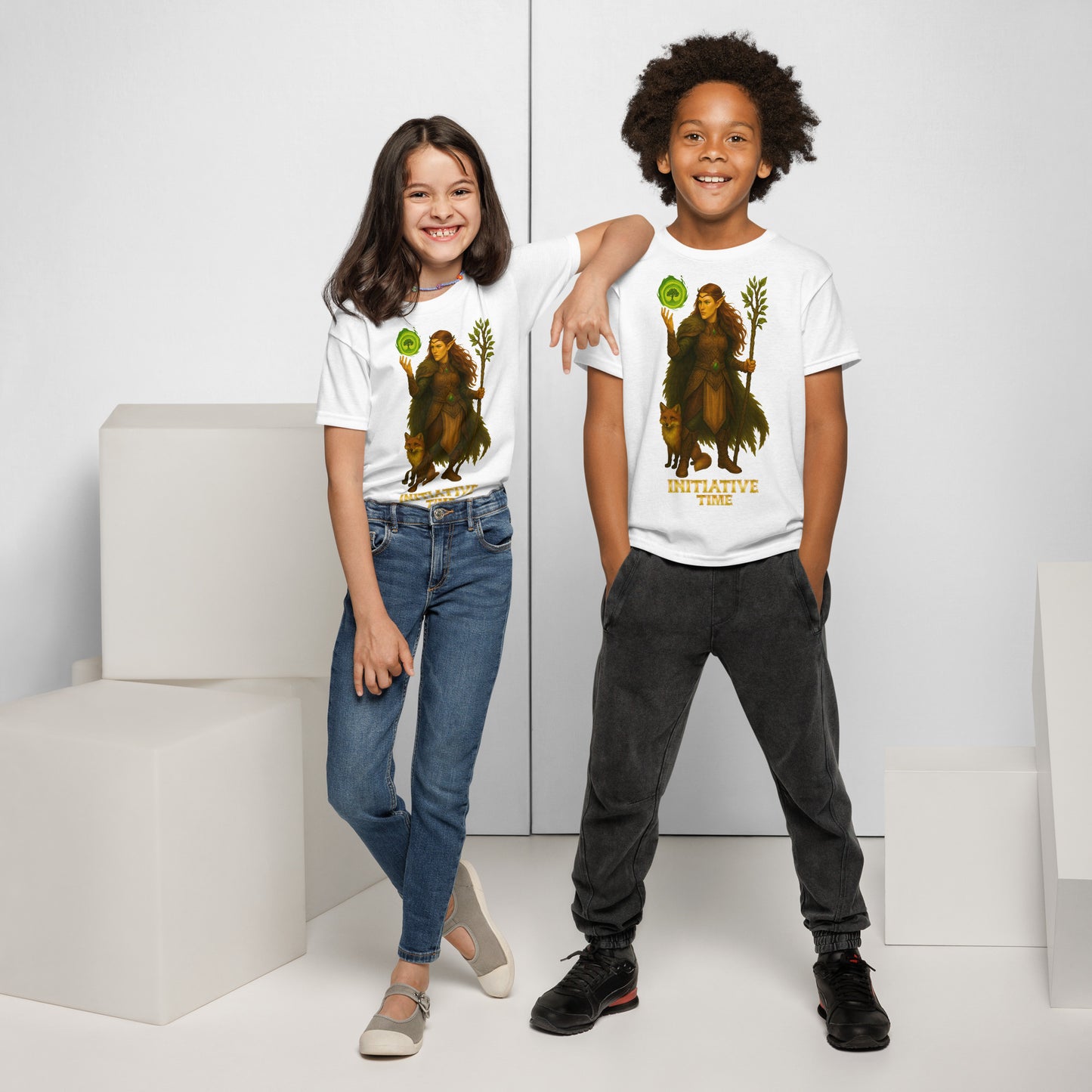 Initiative Time Elf Druid Youth T-Shirt - DnD RPG Merchandise - Backspindle Games