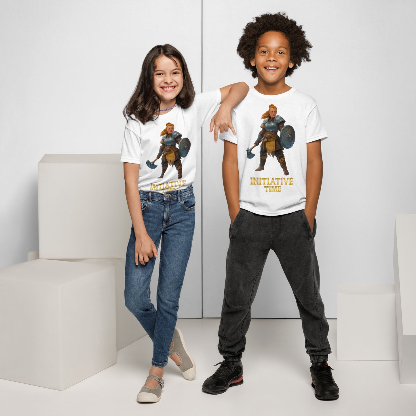 Initiative Time Dwarf Cleric Youth T-Shirt - DnD RPG Merchandise - Backspindle Games